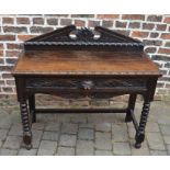 Late Victorian carved dark oak serving table