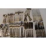 Half canteen of Eben-Parker Ltd kings pattern silver plated cutlery (no box) 74 pieces