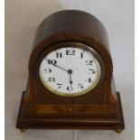 Small Edwardian cased mantel clock with Buren works Ht 18cm