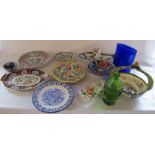 Various ceramics and glassware inc Delft (2 boxes)