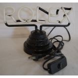 Rolex neon desk top sign with a 2 pin plug Ht approx 15cm