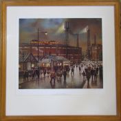 Steven Scholes (b.1952) limited edition print 447/850 entitled 'Going to the match (Manchester