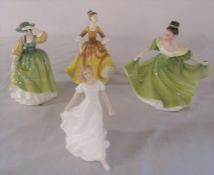 4 Royal Doulton figurines - Buttercup HN4805, Stephanie HN4861, Friendship HN3491 and Lynne HN2329