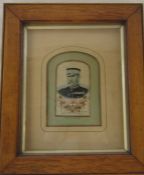 Stevengraph framed woven silk picture of General Buller 26 cm x 31.5 cm (size including frame)