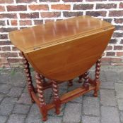 Small drop leaf table with barley twist legs