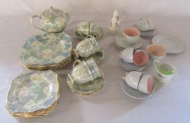 Royal Winton part tea service and a Crown Devon 'Fieldings' part coffee set etc