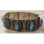 Continental silver and turquoise bracelet weight 1.34 ozt
