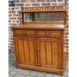 Late Victorian oak mirror back chiffonier with integral wine cooler tray