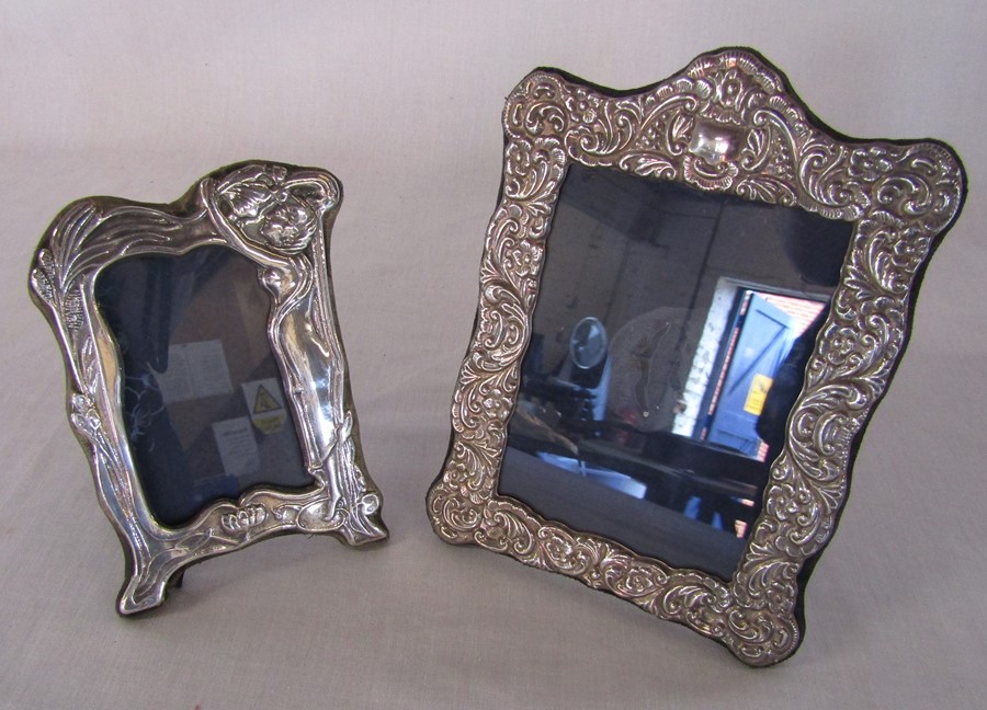 2 silver photo frames London 1990 10 cm x 15 cm & 14.5 cm x 19.5 cm