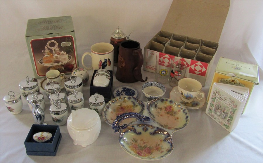 Selection of ceramics and silver plate inc Royal Worcester egg coddlers, Ice Hockey World