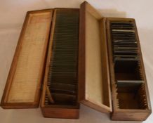 Box containing magic lantern slides & a box of blank slides