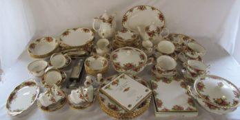 Large quantity of Royal Albert Old Country Roses inc tea and coffee pot, soup bowls, tureens, recipe