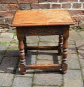 Small carved oak jointed stool
