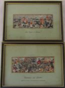 2 Stevengraph framed woven silk pictures of Wellington & Blucher and The Death of Nelson 26 cm x