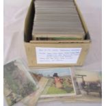 Box of postcards containing rest of the world cards inc Japan, India, North and South Africa, Middle