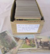 Box of postcards containing rest of the world cards inc Japan, India, North and South Africa, Middle