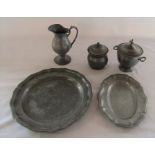 Selection of French pewter