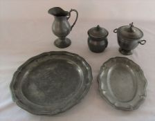 Selection of French pewter