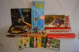 Various vintage games including Ker Plunk, Skirrid etc, 8 England test match programmes from the