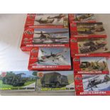 Assorted Airfix model kits inc 1:72 Fairey Swordfish MK.1 float plane, Messerschmitt Bf110C-2/C-4,