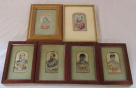6 framed Stevengraph woven silk pictures - Victoria Queen of the Empire on which the sun never sets,