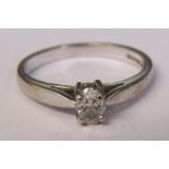 18ct white gold diamond solitaire ring approximately 0.25 ct total weight 3 g size M