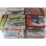 6 Airfix model kits inc Red Arrows 40th display season, Bombers, F-18 Hornet & English Electric