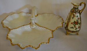 Carlton ware 3 lobed dish & a small Noritake jug