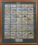 Framed set of cigarette cards 'Fresh water fishes' by Players 1933 48 cm x 57.5 cm