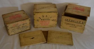 3 small wooden tea boxes