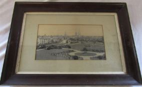 Large Stevengraph monochrome woven silk picture of Coventry, frame by Carter 59 cm x 42.5 cm (size