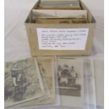 Box of approximately 260 postcards and photos relating to social history inc military, buildings,