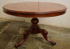 Victorian circular tilt top table H 72 cm D 102 cm