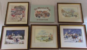 Selection of framed Colin Carr prints & a Colin Carr book 'The whimsical world of Colin Carr'