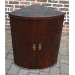 Georgian mahogany bow fronted corner cupboard