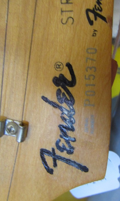 Squier stratocaster electric guitar by Fender serial number P015370 (Squier logo removed/replaced - Image 5 of 6
