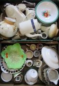 2 boxes of assorted ceramics inc Beswick and Poole