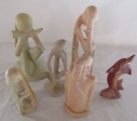 Assorted soapstone figures
