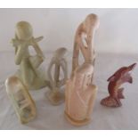 Assorted soapstone figures
