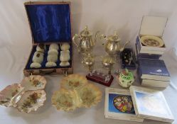 Various ceramics and silver plate etc inc W&R carltonware dishes, watches, silver plate tea set,