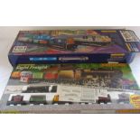 Hornby twin train freight & Eight freight train sets (both af with parts missing)