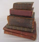 Various books inc The book of Martyrs printed by J Nuttall 1803, Holy bible 1813, The modern