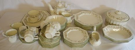 Approximately 52 piece Johnson Bros. Eternal Beau  pattern part dinner & tea service (tureen lid