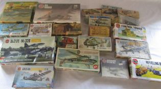 Various Airfix model kits inc Bristol Beaufighter, Control Tower, Sea Harrier, RAF refuelling
