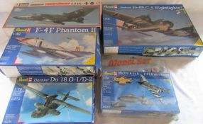 Revell model kits inc F-4F Phantom II, Junkers JU-88 C-6 nightfighter, Panavia Tornado & combat set