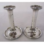 Pair of silver candlesticks (weighted base) H 13 cm Birmingham 1930