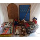 Large selection of vintage toys, games and books inc Hornby, Thunderbirds, Paddington, micro pro