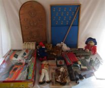 Large selection of vintage toys, games and books inc Hornby, Thunderbirds, Paddington, micro pro