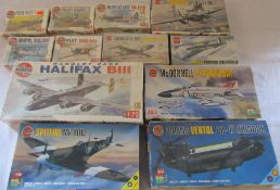 Various Airfix model kits inc Spitfire MK VIIIc, Beoing Vertol CH-47 Chinook, McDonell F-4 phantom &