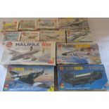 Various Airfix model kits inc Spitfire MK VIIIc, Beoing Vertol CH-47 Chinook, McDonell F-4 phantom &